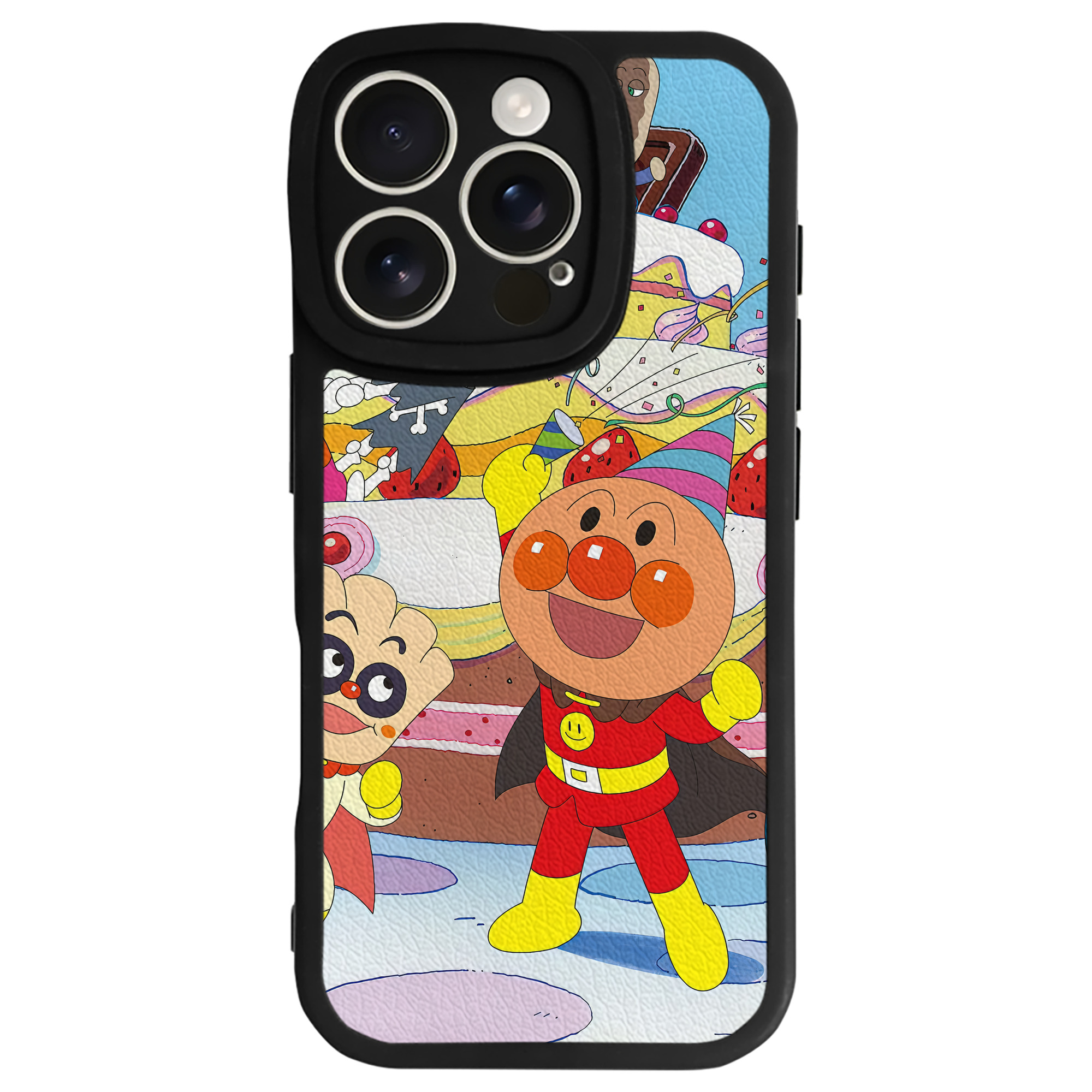 （画像用） アンパンマン Anpanman 【iPhone 16シリーズ対応】シリコンスマホケース（レザー調） 材質：シリコン